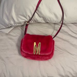 Moschino Couture hot Pink fuchsia faux fur mini crossbody bag SOLD